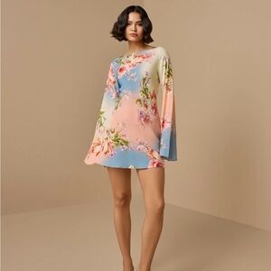 Hemant & Nandita Kavi Multicolor Long Sleeve Short Dress